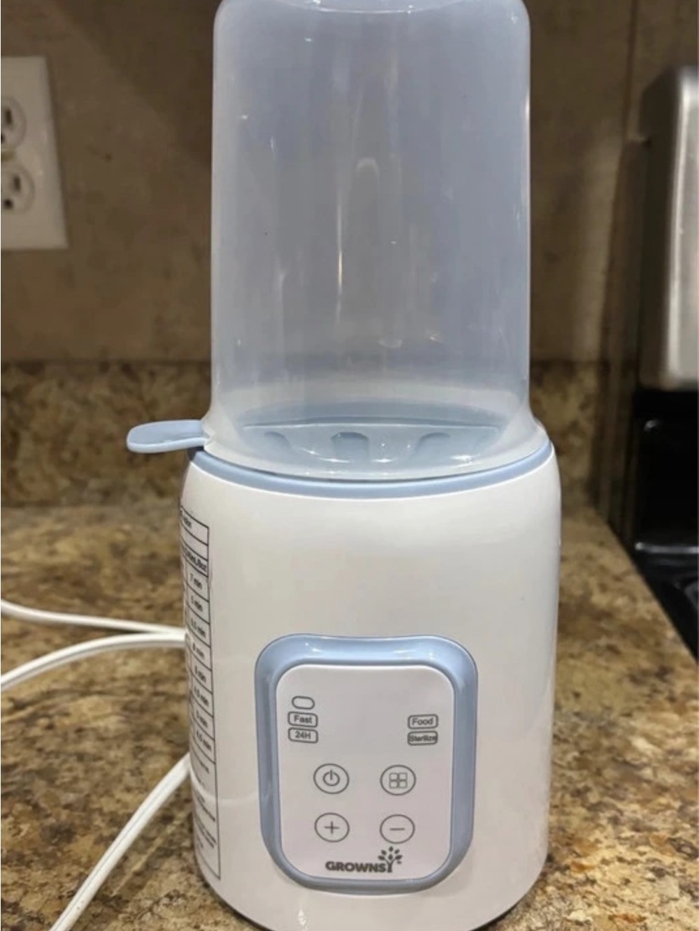 Grownsy Blue & White Baby Bottle Warmer - Rapid, Gentle Warming